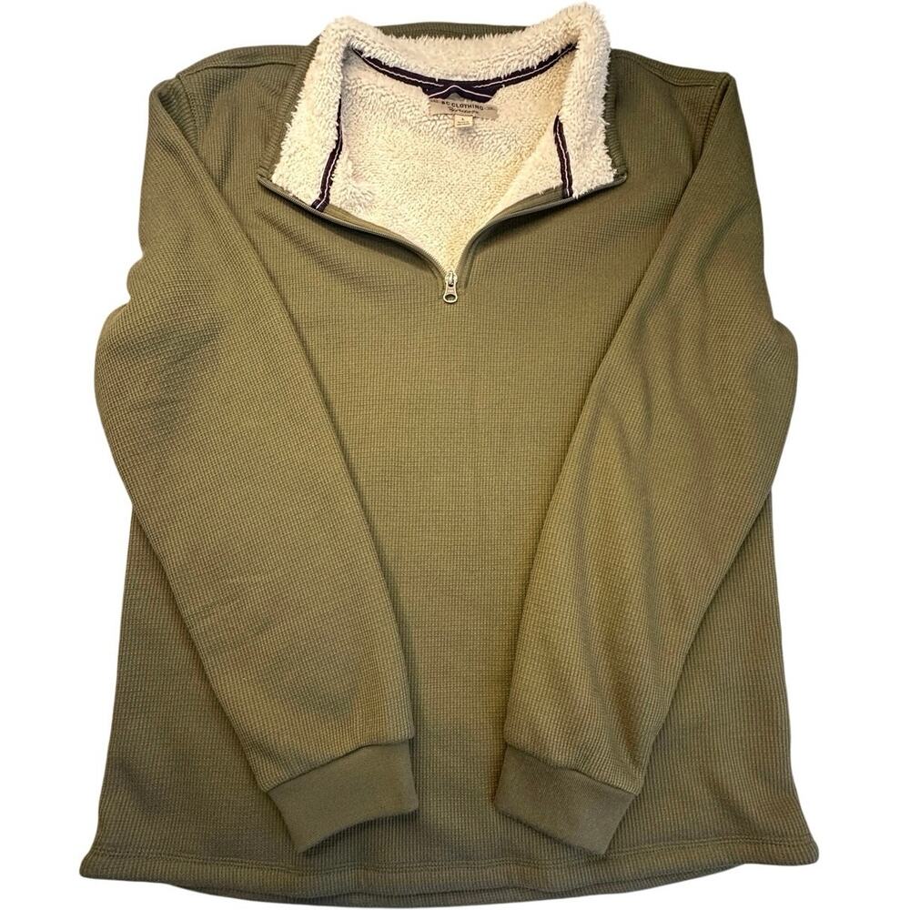 ⁠BC Clothing Waffle Knit Sherpa Lined 1/4 Zip Pullover